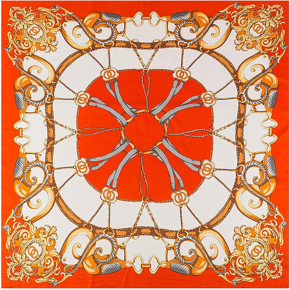 ba knife Fashion Silk Square Scarf Check Floral Head Scarf Neck Hair Tie for Women 51x51 Inches | Amazon (US)