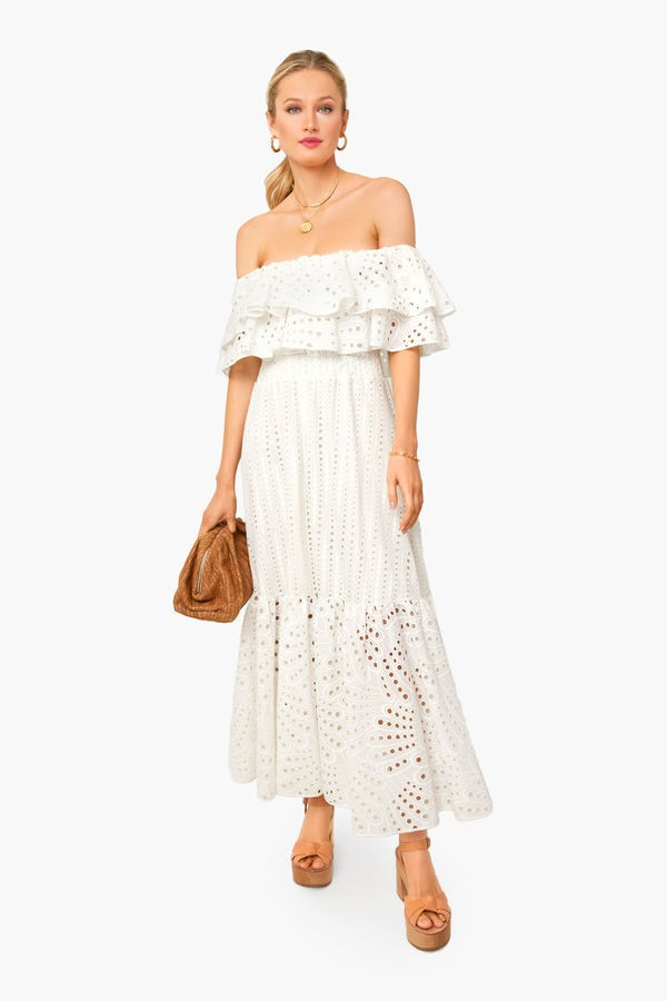White Isabella Long Dress | Tuckernuck (US)
