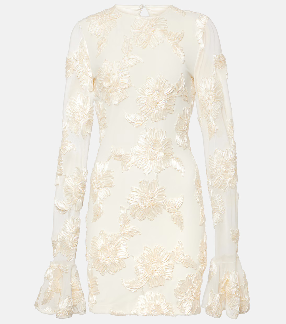 Bridal Rosita floral-appliqué mesh minidress | Mytheresa (US/CA)