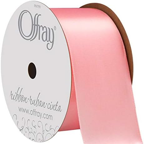 Berwick Offray Wide Double Face Satin Ribbon, Light Pink, 1 1/2 in x 12 ft (38 mm x 3.6 m) | Amazon (US)