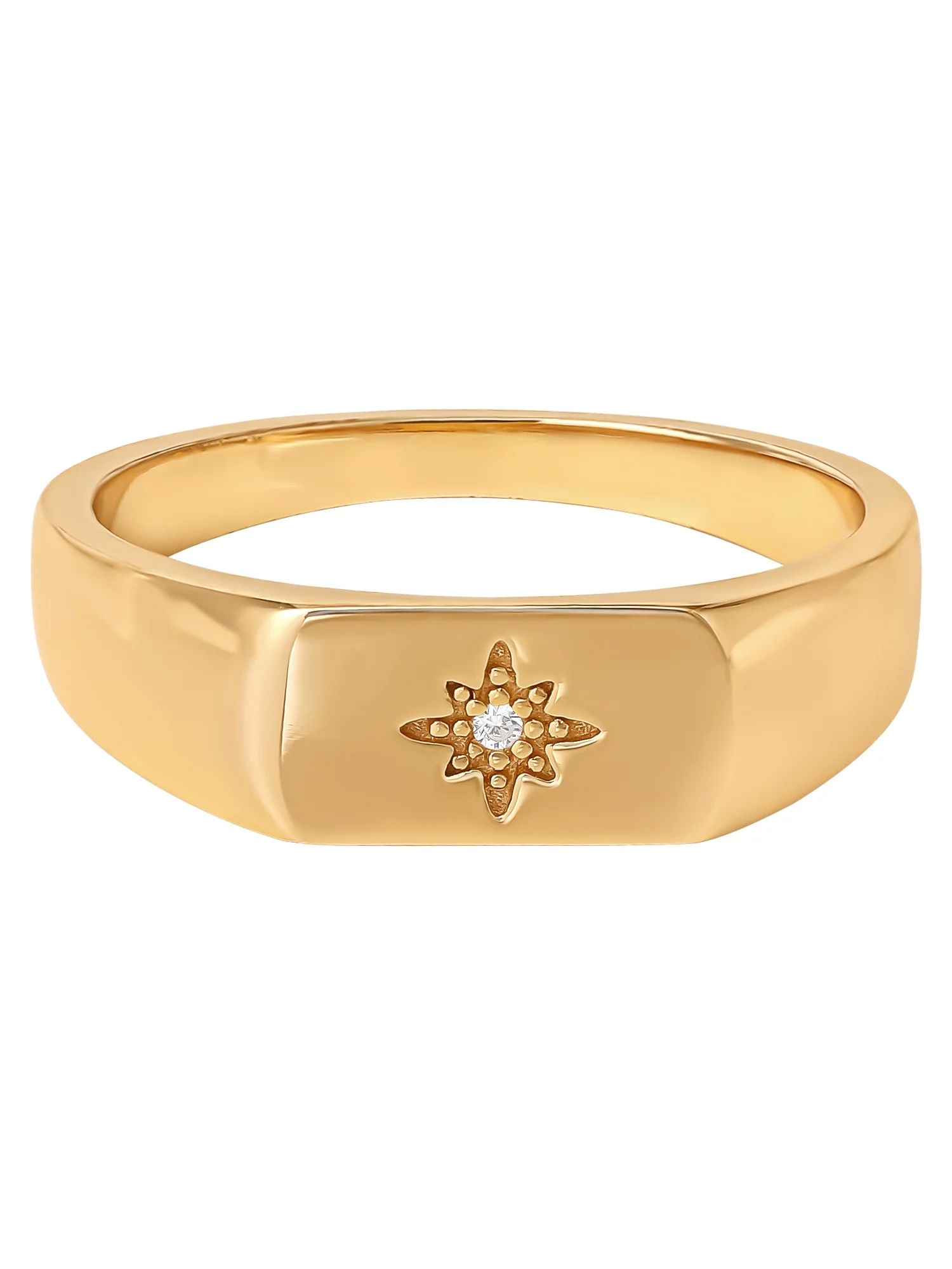 JS Jessica Simpson Women’s Gold Plated Sterling Silver Cubic Zirconia Starburst Ring | Walmart (US)