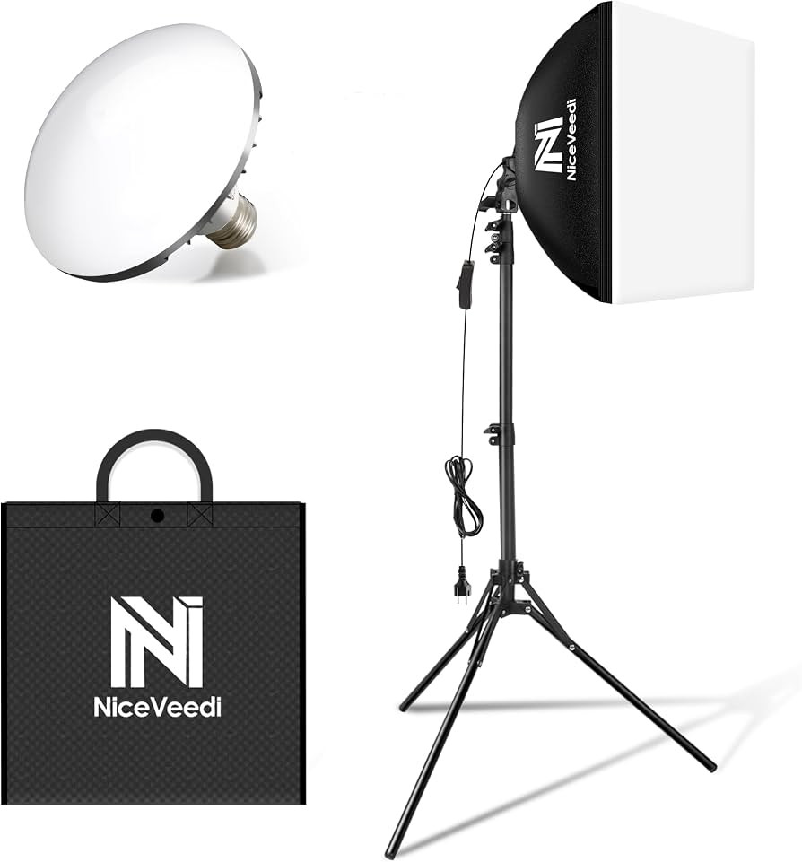 Softbox Lighting Kit, NiceVeedi 16'' x 16'' Softbox Photography Lighting Kit with 63\u201d Tripod... | Amazon (US)