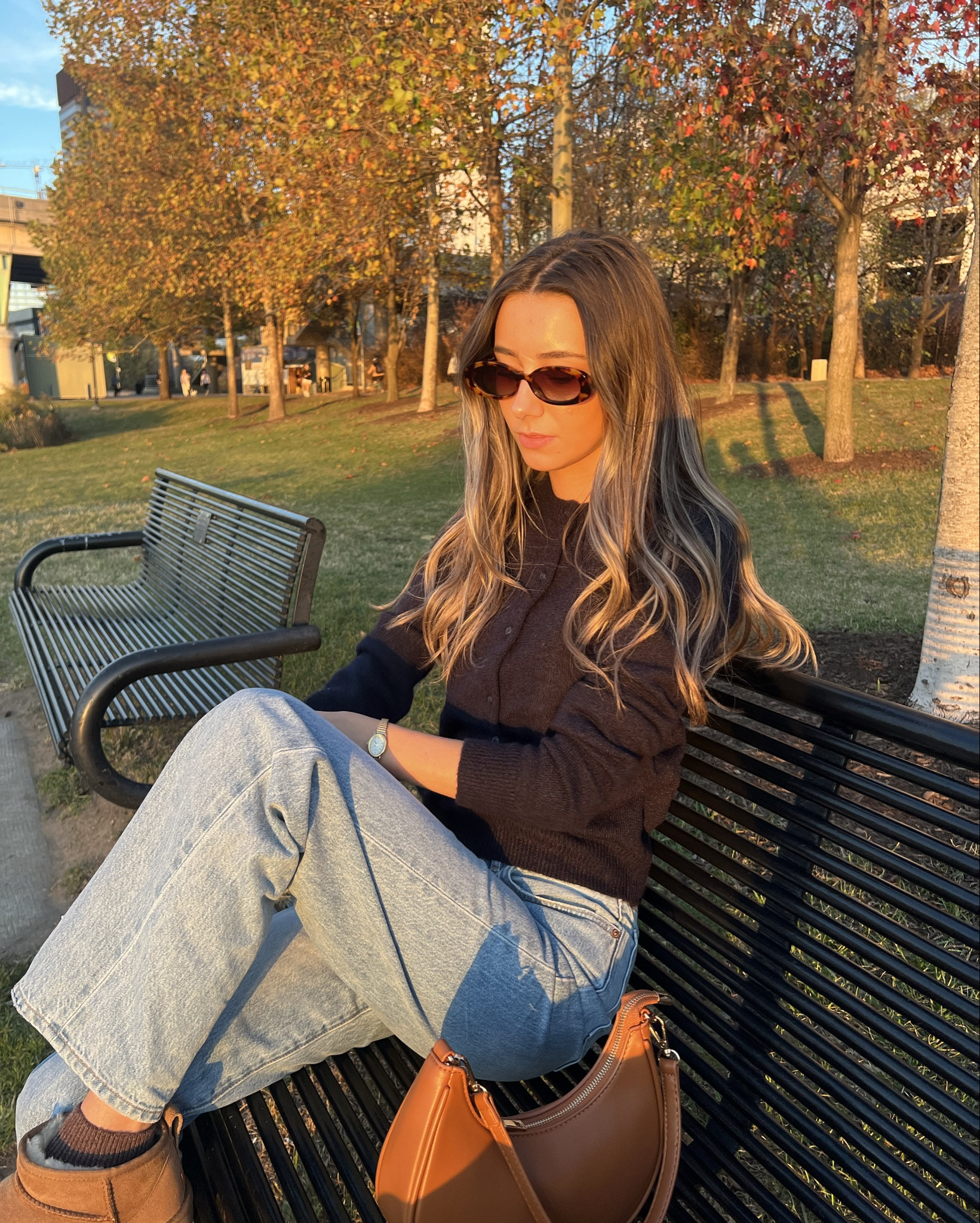 wearing a xs cardigan and size 24 in jeans🪵