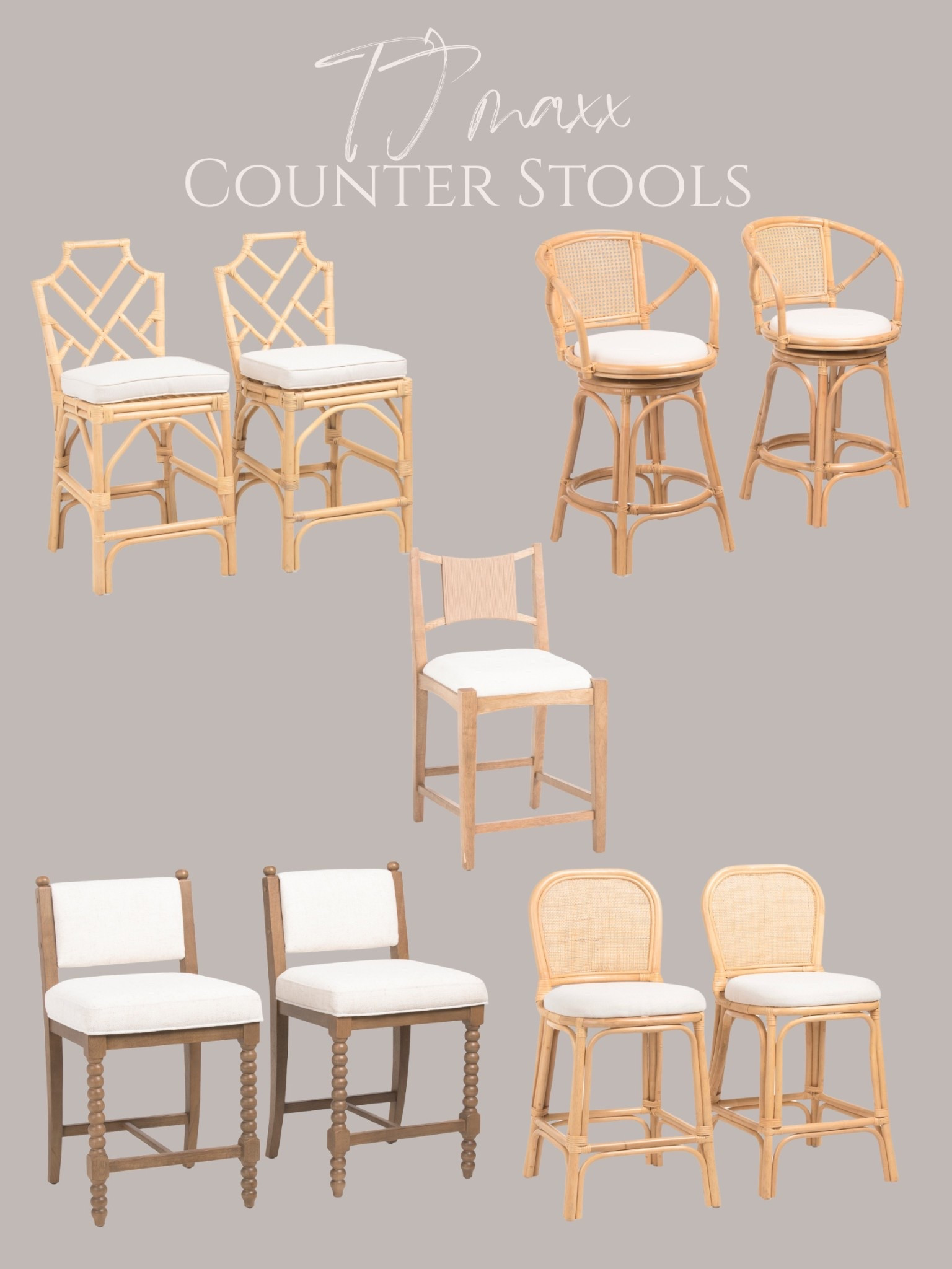 Counter stools from TJ Maxx



Rattan, grand millennial, traditional, Lillian August, transitional decor, kitchen 

#LTKHome