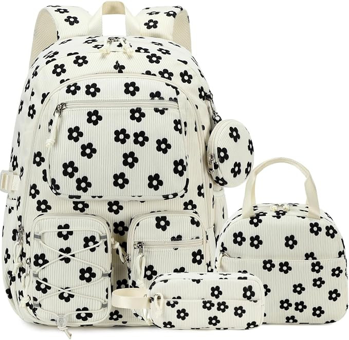 PiPiCat Backpack for Girls 4 in 1 Back to School Bookbag | Amazon (US)
