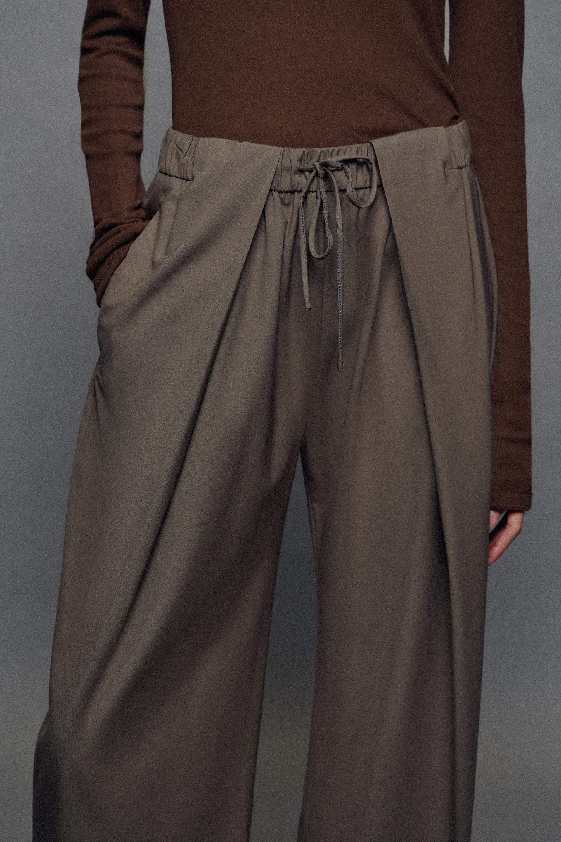 Zara - Zw Collection Pleated Trousers - Black - Xs - Woman | Zara US