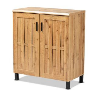 Excel Oak Brown and Black Storage Cabinet | The Home Depot