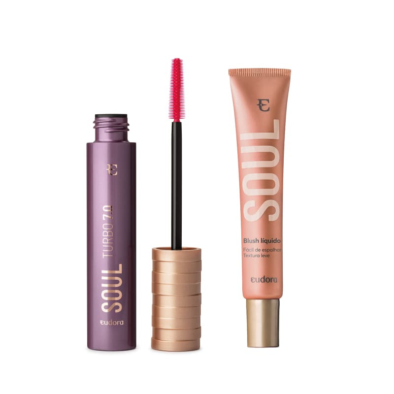 Combo SOUL: Máscara Para Cílios 10g + Blush Líquido Pêssego 15ml | Eudora | Eudora (BR)
