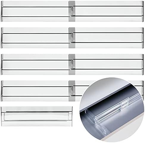 Plastic Drawer Dividers, Adjustable Drawer Separators, Deep In Expandable Drawer Divider Organizers  | Amazon (US)