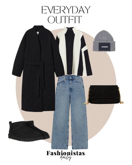 Styling UGG boots 😍 with a long black jacket, oversized sweater, wide leg jeans, wool hat and suede bag 

#LTKfit #LTKeurope #LTKstyletip