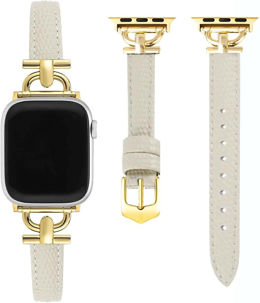 Classical Grainy Leather Watch Band for Women, Compatible with Apple Watch 38/40/41/42/44/45/49/4... | Amazon (US)