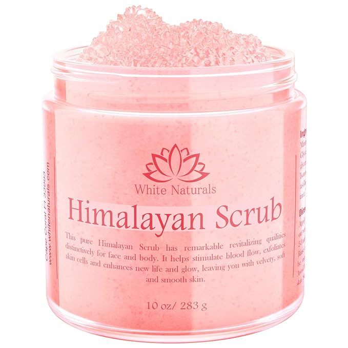 Himalayan Salt Scrub —Pink Body Scrub For Women By White Naturals — Shower Scrub Exfoliating ... | Amazon (US)