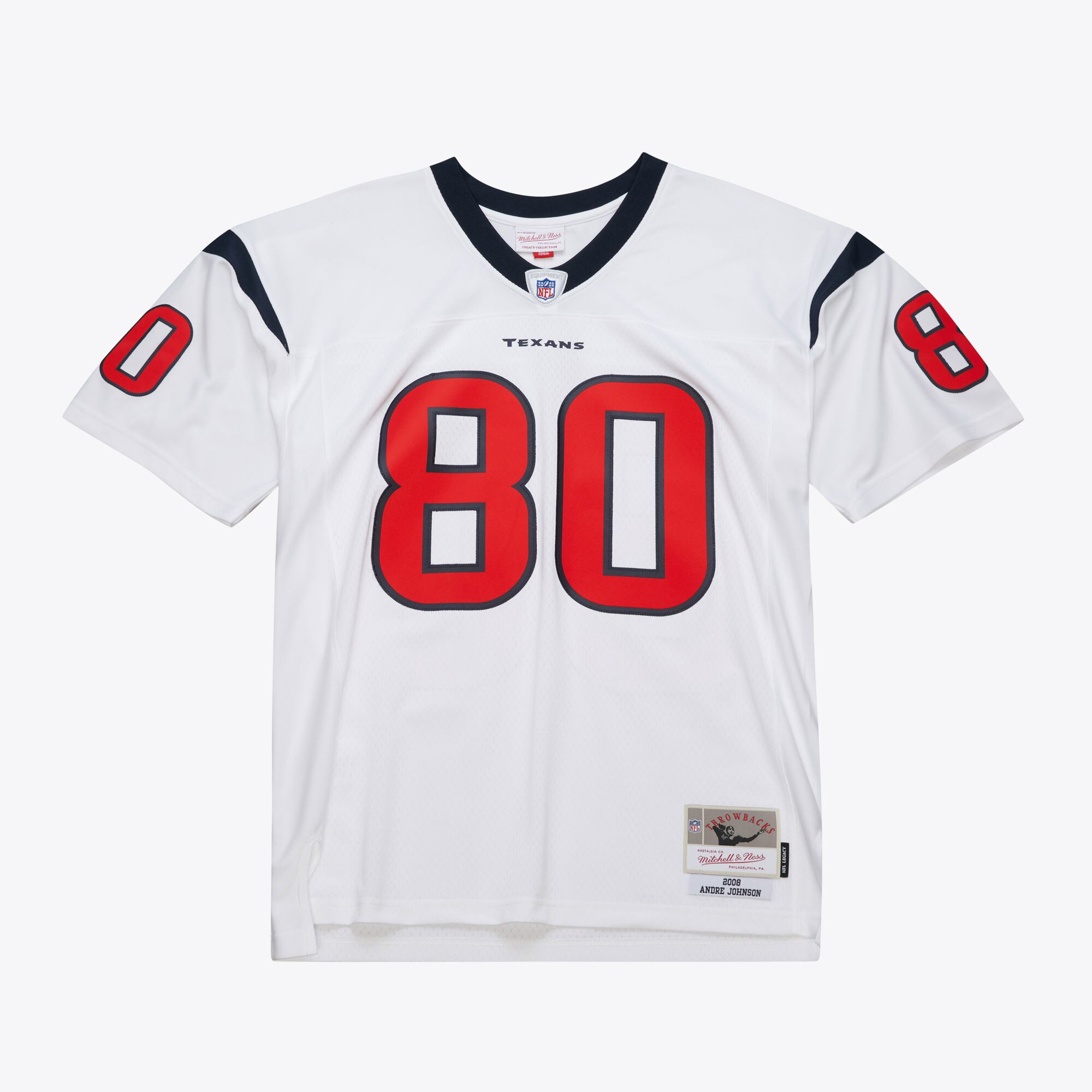 Men's Andre Johnson White Houston Texans 2008 Replica Jersey | Mitchell & Ness