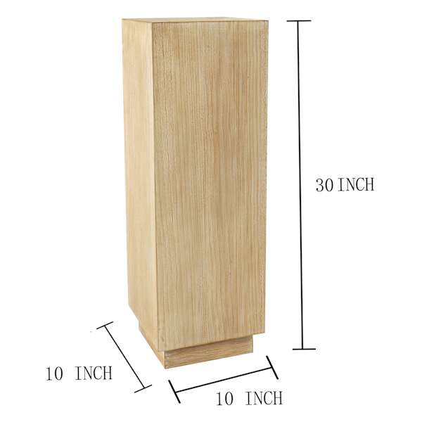 Natural Wooden Pedestal, 30" | At Home