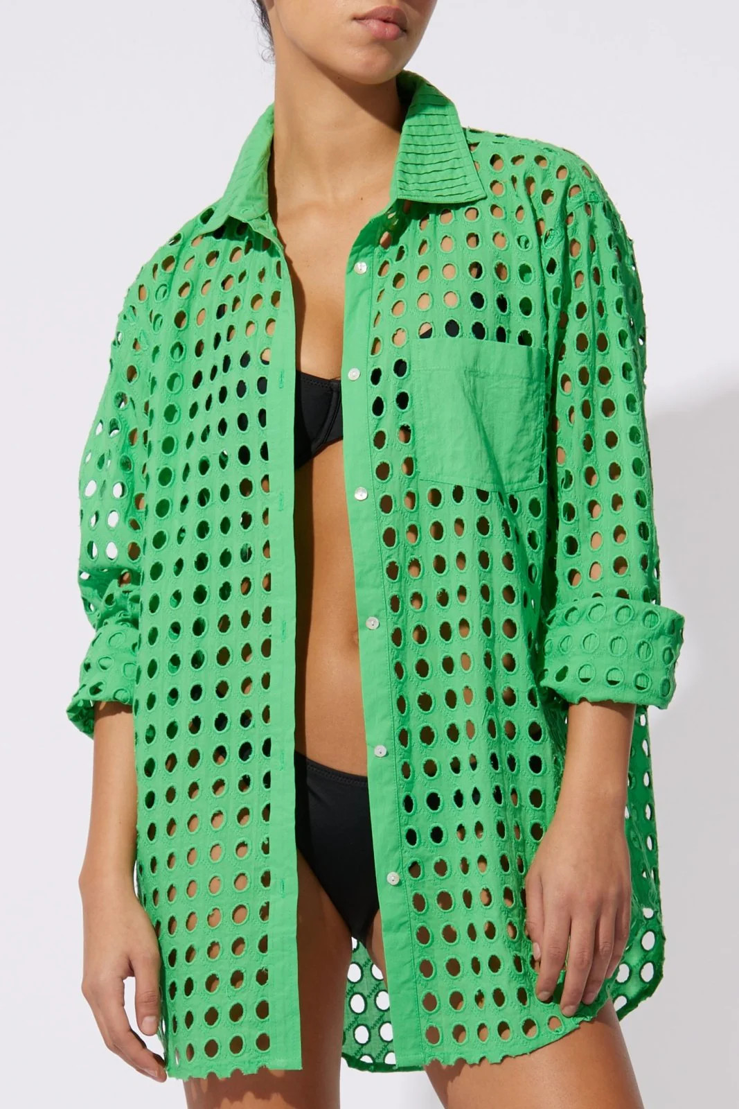 The Oxford Tunic in Parakeet Eyelet | Solid & Striped