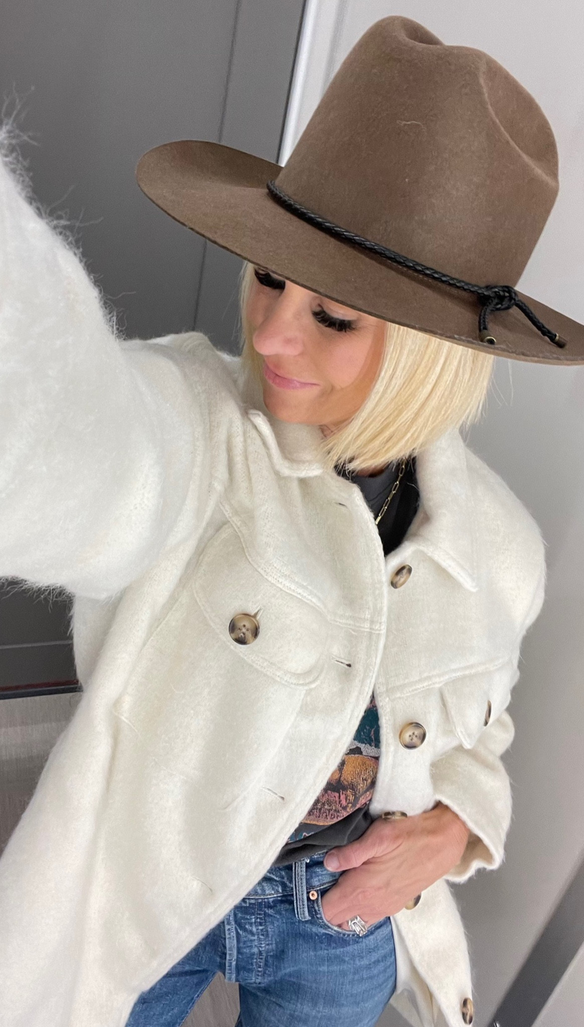 So impressed with these new items!
Hat - one size w/ Adjustable 
shirt jacket - size down (wearing small) 
Graphic tee
Shacket 
Western style hat
Wool hat
Fall outfit
Target clothes 


#LTKsalealert #LTKunder50 #LTKSeasonal