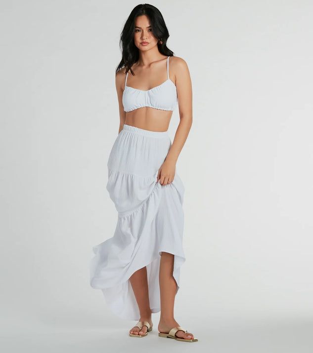 Flawless Duo Ruched Tube Crop Top | Windsor Stores