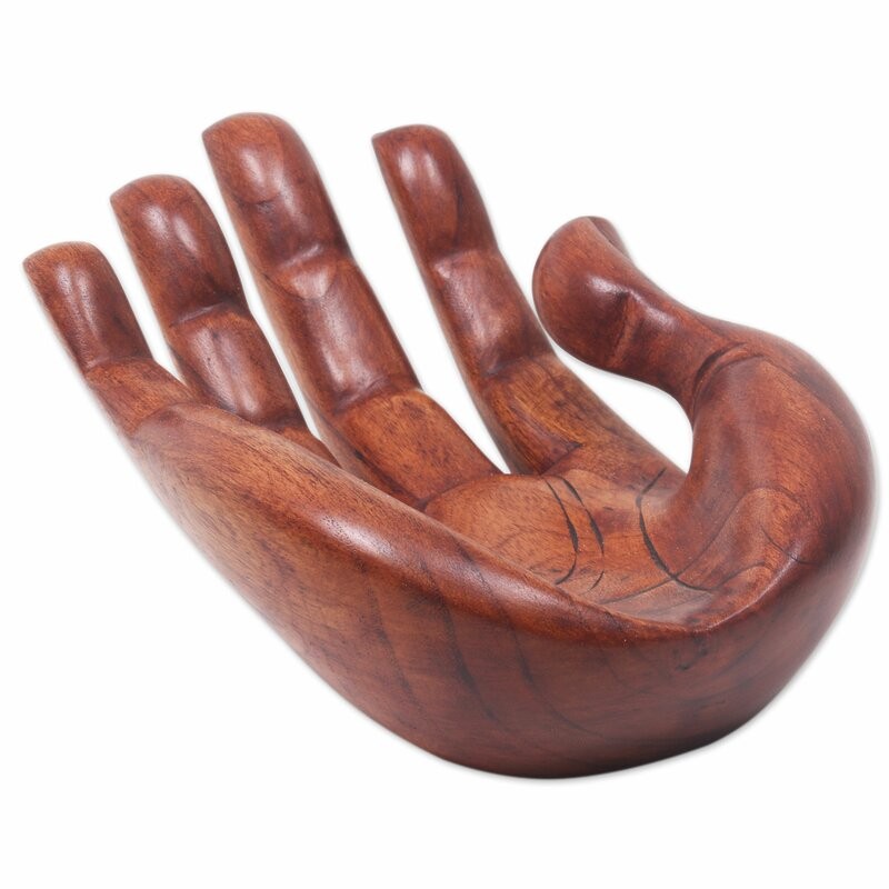 Rizwan Signed Handcarved Wood Hand Sculpture | Wayfair North America