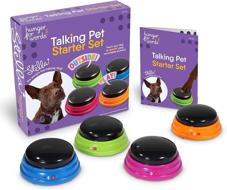 Hunger for Words Talking Buttons Starter Set - Recordable Buttons to Teach Your Dog to Communicat... | Amazon (US)