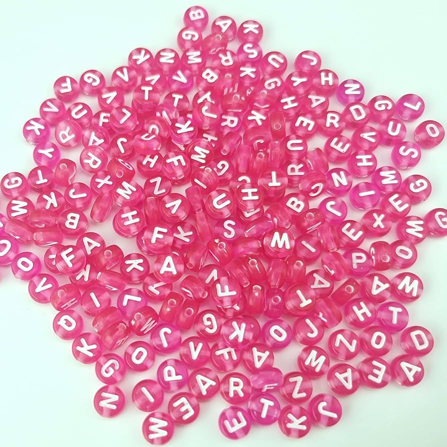 600 PCs 7mm Letter Beads Set DIY Black White Acrylic Alphabet Letter Cylinder Column Beads for Je... | Amazon (US)