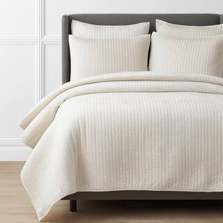 The Company Store Legends Luxury Harmony Velvet Cream King Cotton Blend Quilt-50856Q-K-CREAM - Th... | The Home Depot