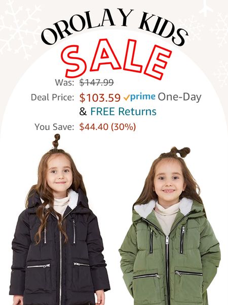 OROLAY kids jacket on sale Prime October 11-12