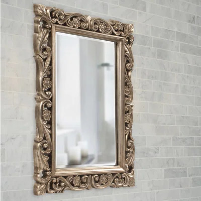 Traditional Ornate Framed Beveled Rectangular Accent Mirror | Wayfair North America