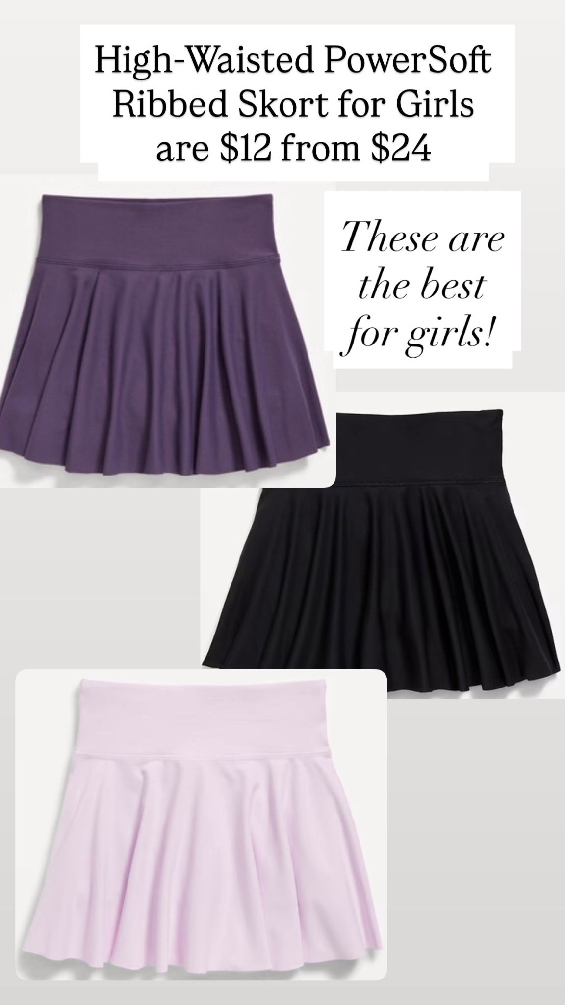 High-Waisted PowerSoft Ribbed Skort for Girls are $12 from $24

#LTKKids #LTKSaleAlert
