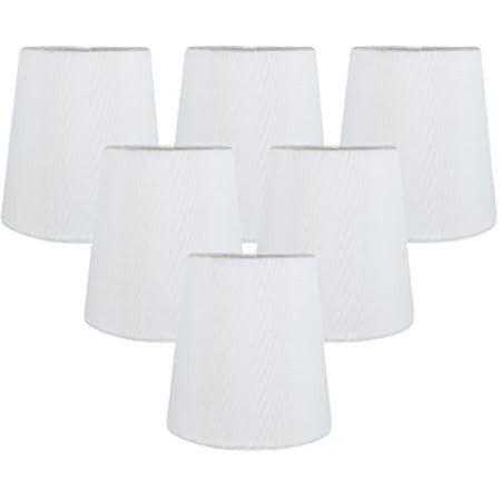 Meriville Set of 6 Off White Linen Clip On Chandelier Lamp Shades, 3.5-inch by 4.5-inch by 4.5-inch | Amazon (US)