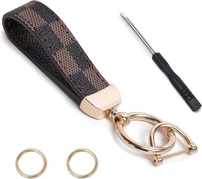 Durable Leather Print Keychain | Amazon (US)