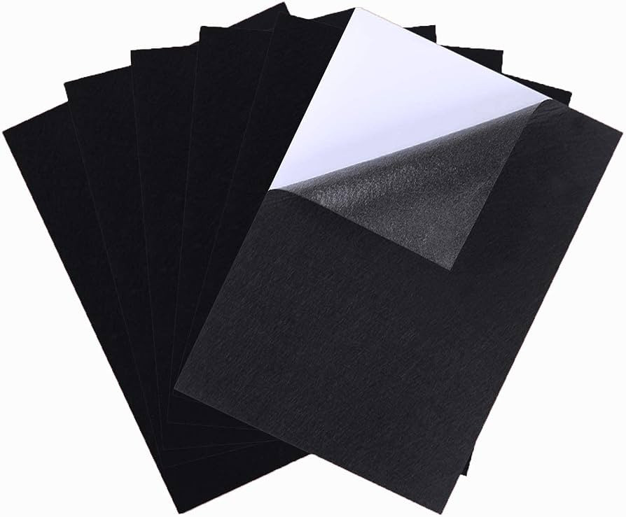 Perzodo 6 Pieces Black Adhesive Back Sheets - 8.3 by 11.8" (A4 Size) Adhesive Back Felt Sheets fo... | Amazon (US)