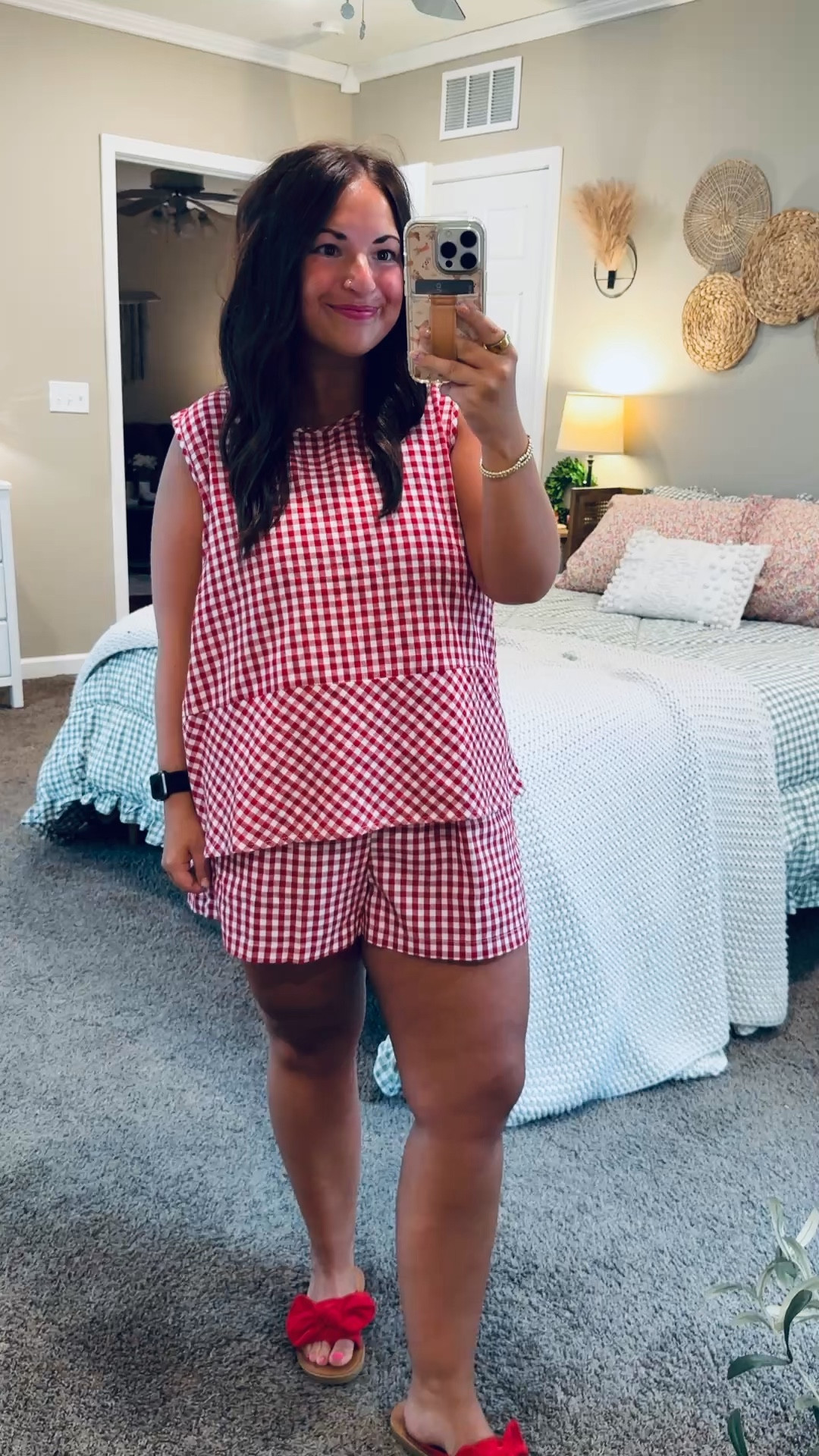 Matching sets make getting dressed so easy ✨ Loving this red and white gingham combo from Amazon—classic, timeless, and perfect for sunny days.


sandals: fit true to size // wearing a 5
set: fits true to size // wearing a large 

 #LTKootd #LTKMidsize