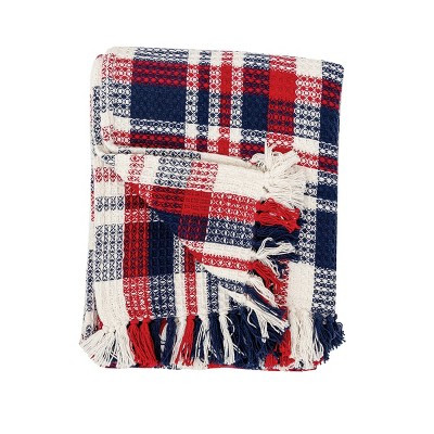 C&F Home Harbor Plaid Patriotic July 4th Woven 50" x 60" Throw Blanket | Target
