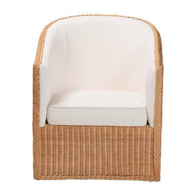 bali & pari Tessa Rattan Arm Chair Light Honey/White | Target