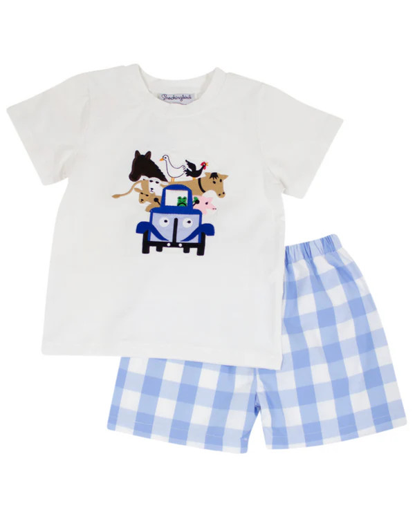 Farm Truck Friends Applique Shorts Set | Smockingbird Kids