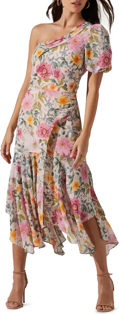 Santorini One-Shoulder Asymmetrical Midi Dress | Nordstrom Rack