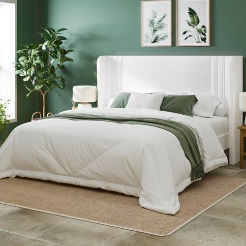 Allewie Queen Size Velvet Platform Bed Frame with Vertical Tufted Wingback Headboard, Easy Assemb... | Amazon (US)