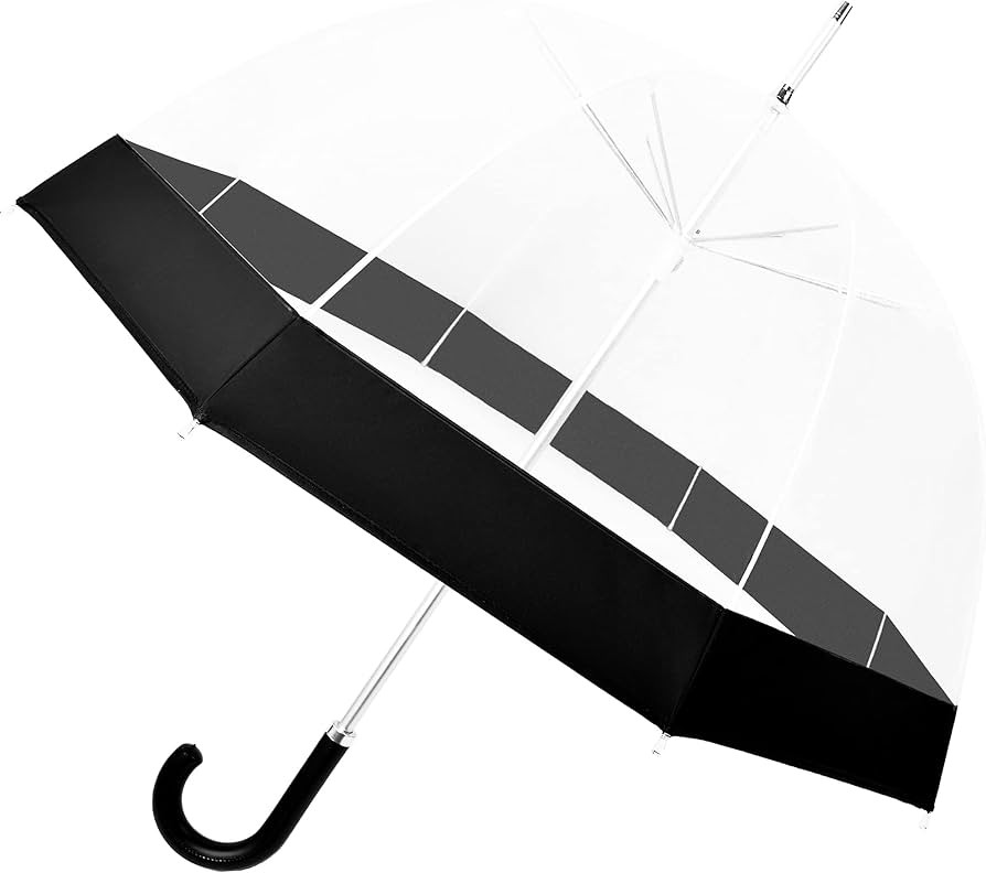 Clear Bubble Umbrella for Women and Girls, Adult Long Stick Rain See Through Dome Umbrella with B... | Amazon (US)