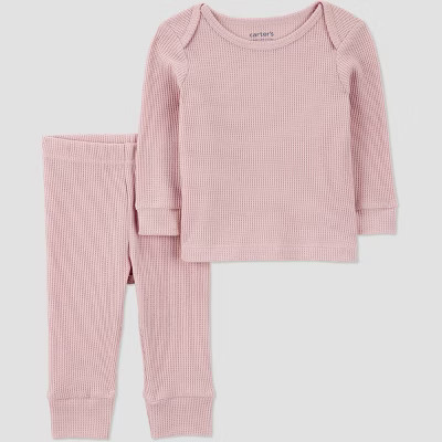 Carter's Just One You® Baby Girls' Thermal Sweatshirt and Jogger Pants Set - Pink 9M | Target