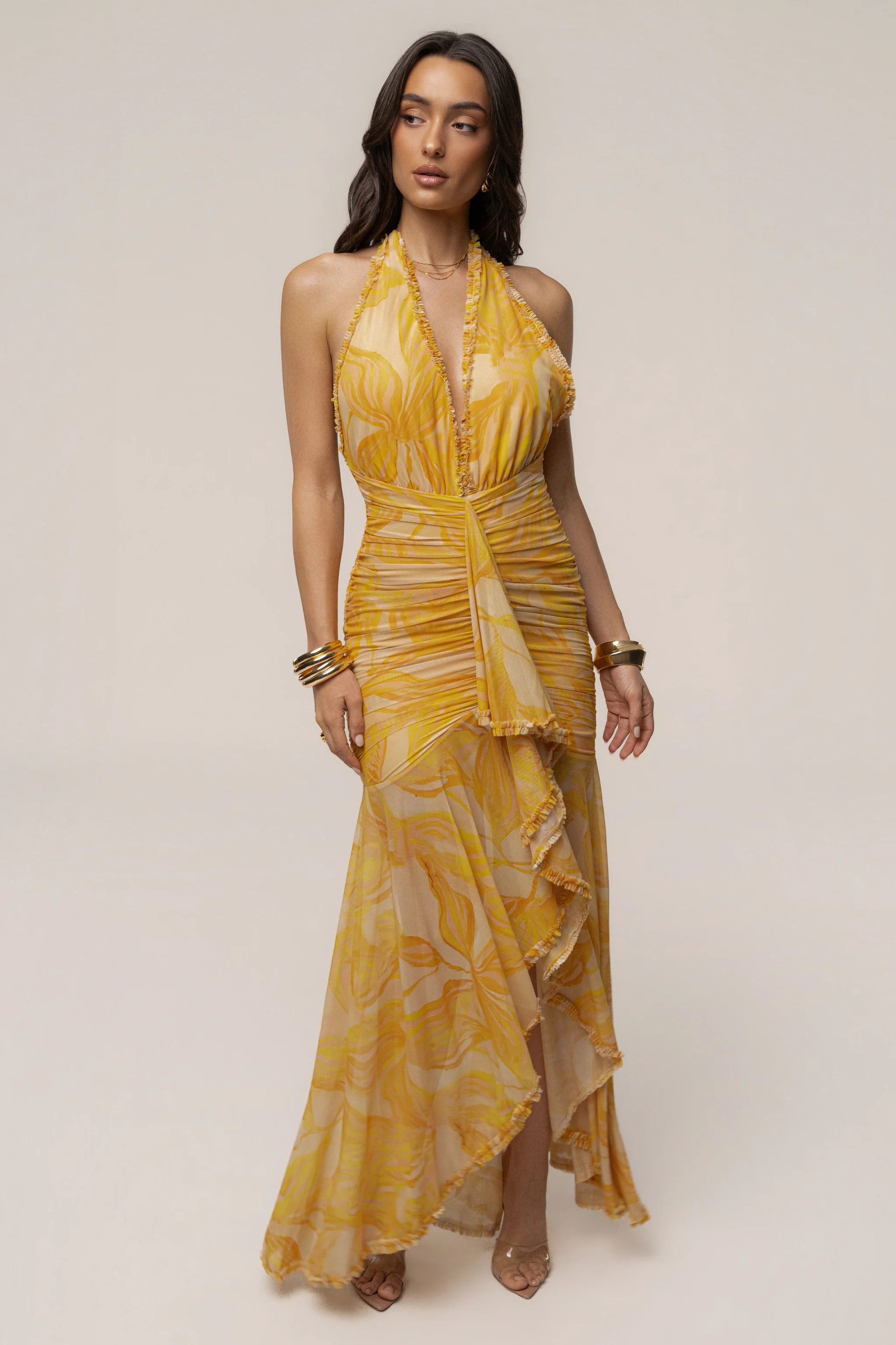 Yellow Paradise Glow Maxi Dress | JLUXLABEL US