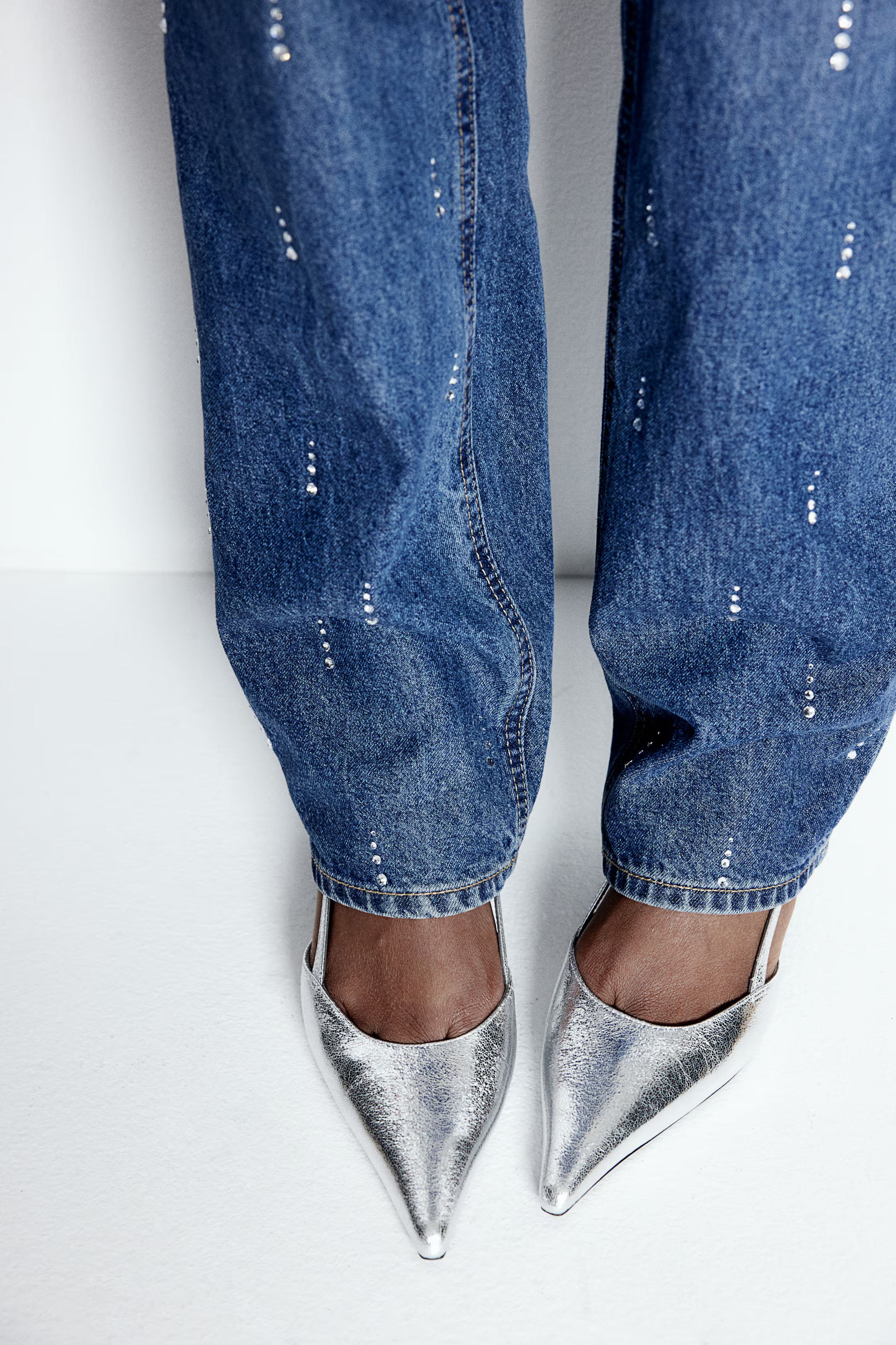 Pointed Slingback Pumps - Silver-colored - Ladies | H&M US | H&M (US + CA)