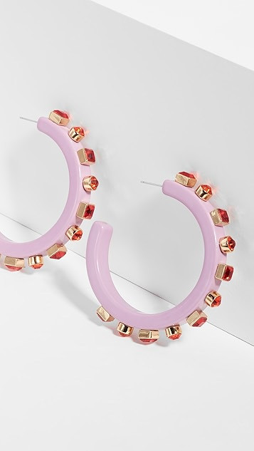 Crystal Block Hoops | Shopbop