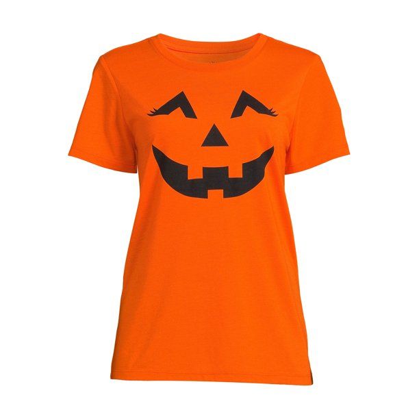 Women’s Halloween Jack-O-Lantern Tee - Walmart.com | Walmart (US)