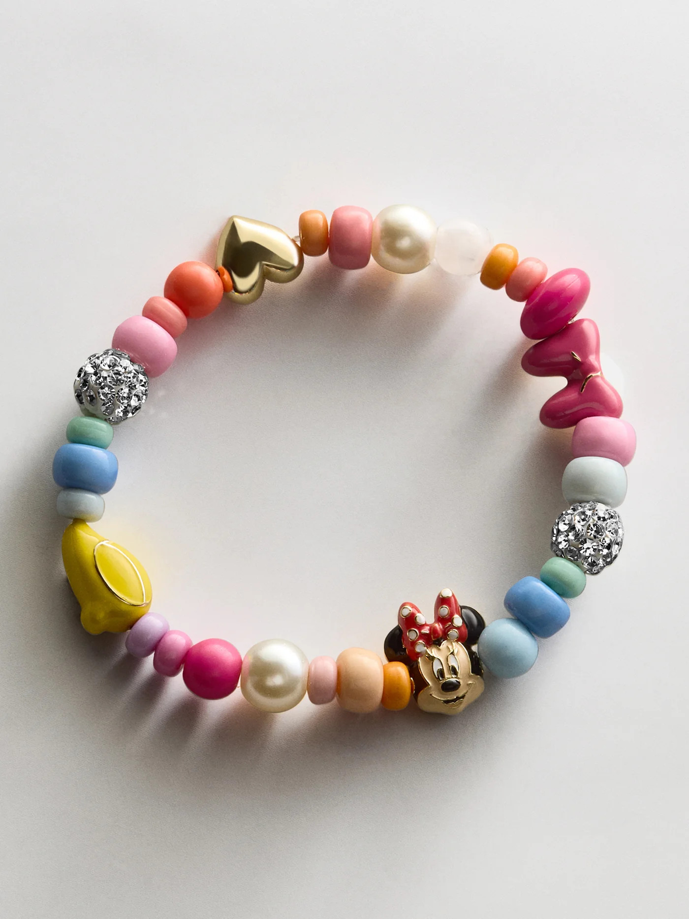 Disney Minnie Mouse Beaded Multicolored Charm Bracelet - Minnie Mouse | BaubleBar