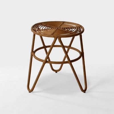 Sydney Natural Resin Wicker Patio Side Table - Natural - Opalhouse™ | Target