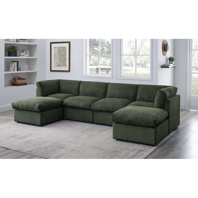 Annai 129" Wide Symmetrical Modular Corner Sectional | Wayfair Professional