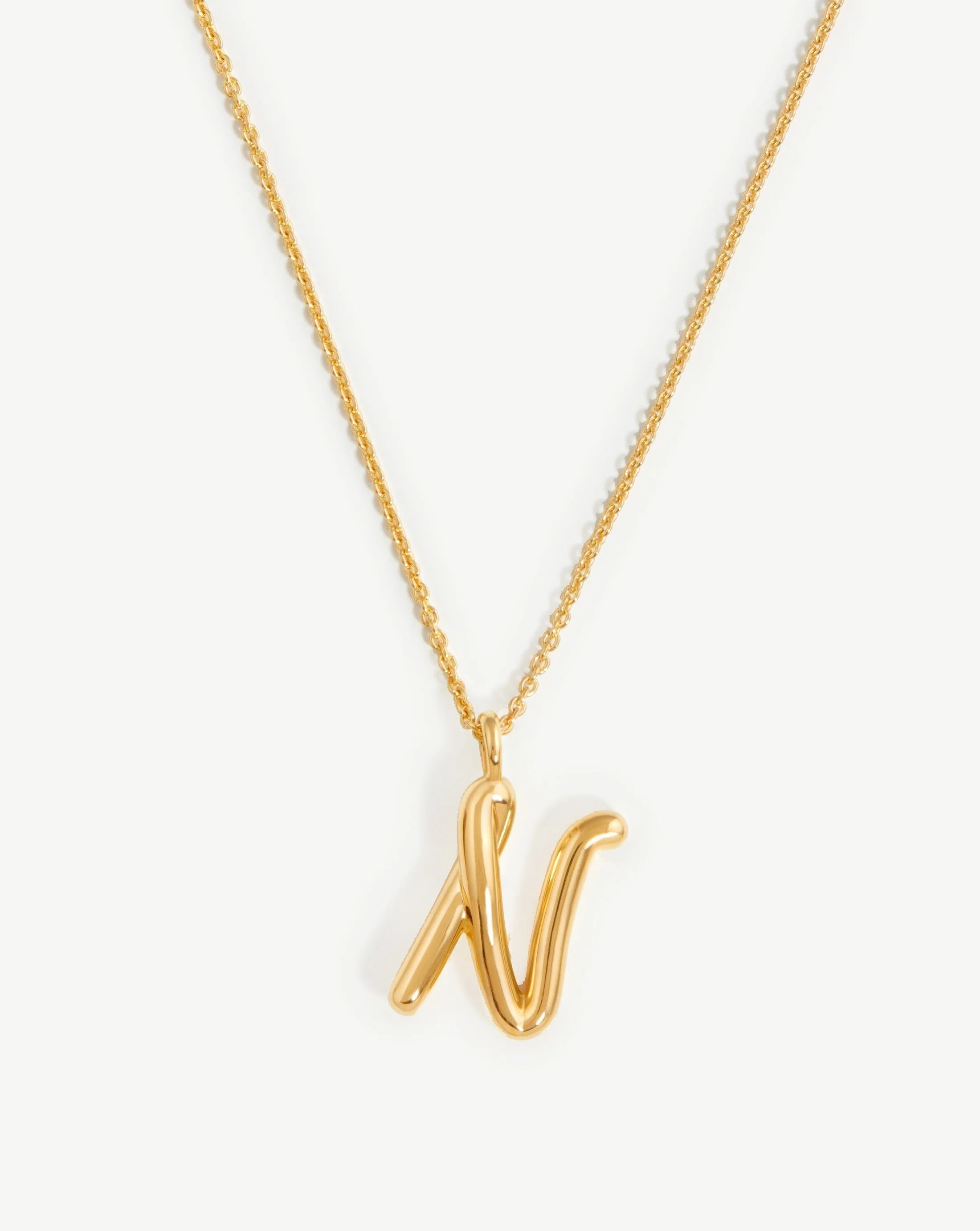 Curly Molten Initial Pendant Necklace - A | Gold | Missoma UK