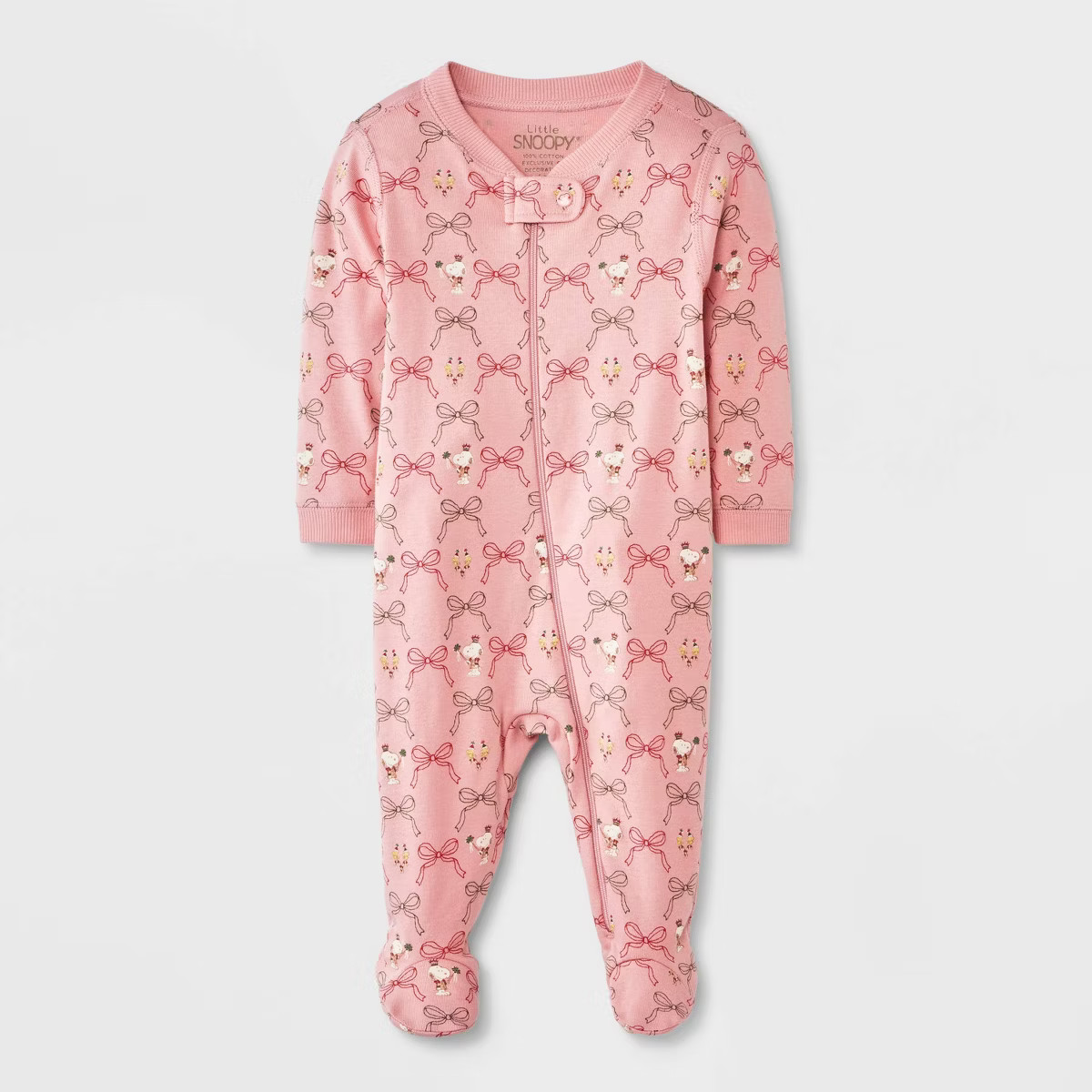 Baby Girls' Peanuts Little Snoopy Christmas Sleep N' Play - Pink 3-6M | Target