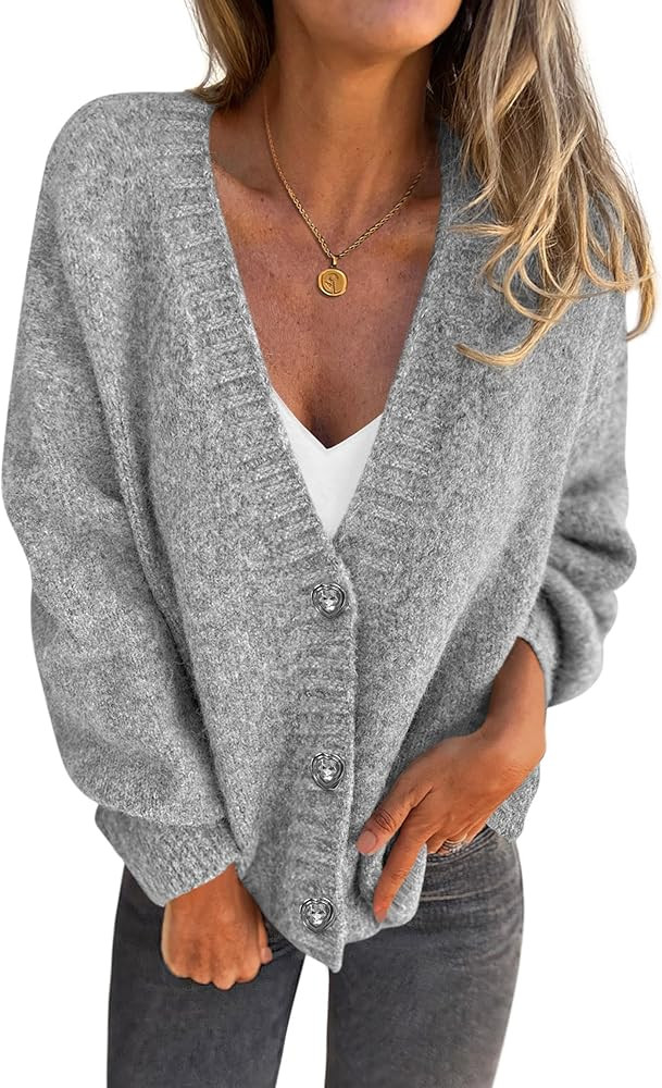 PRETTYGARDEN Cardigan Sweaters for Women Trendy Fall 2025 Long Sleeve Button Down Oversized Chunk... | Amazon (US)