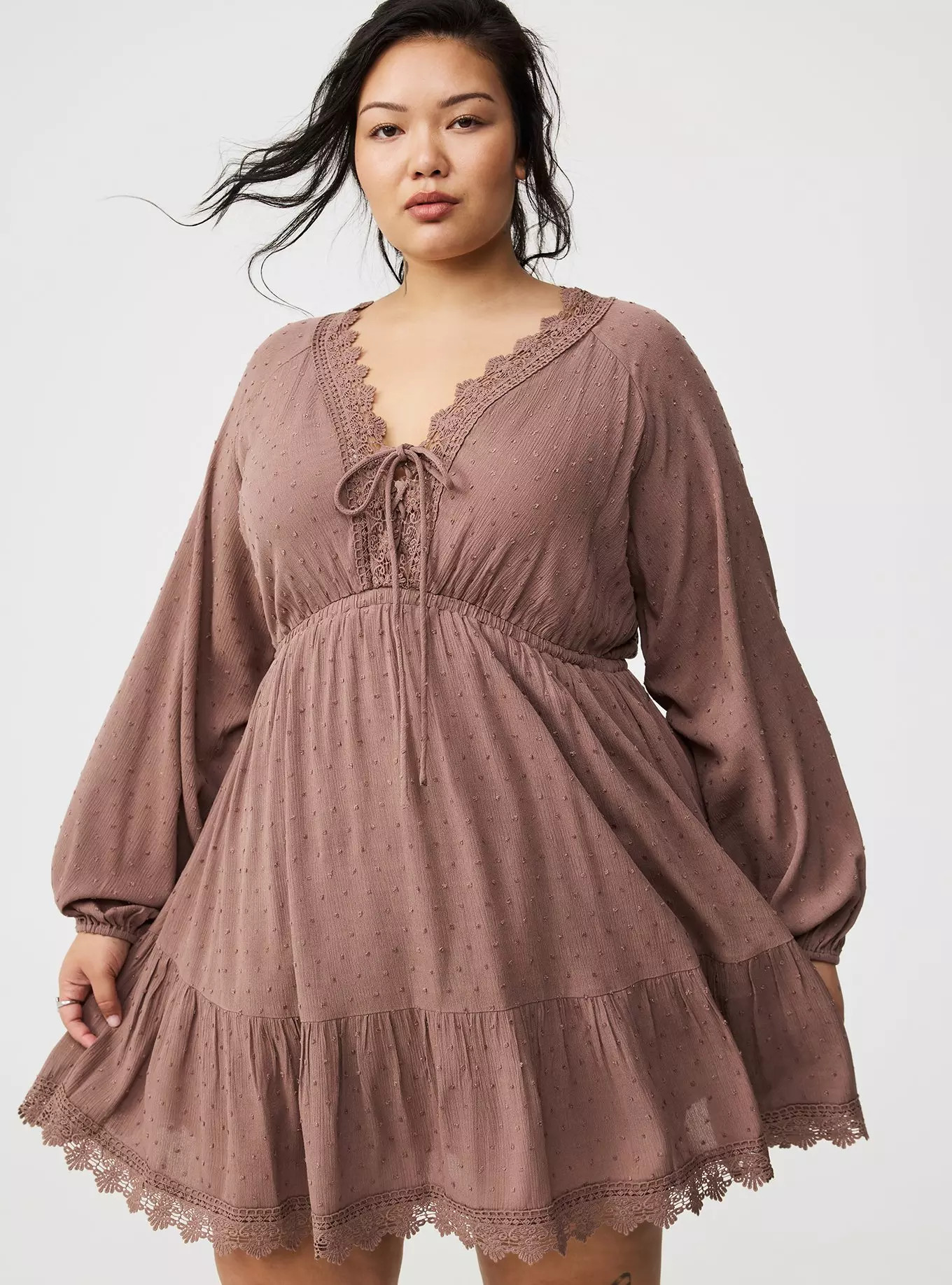 Mini Clipdot Dolman-Sleeve Dress | Torrid (US & Canada)